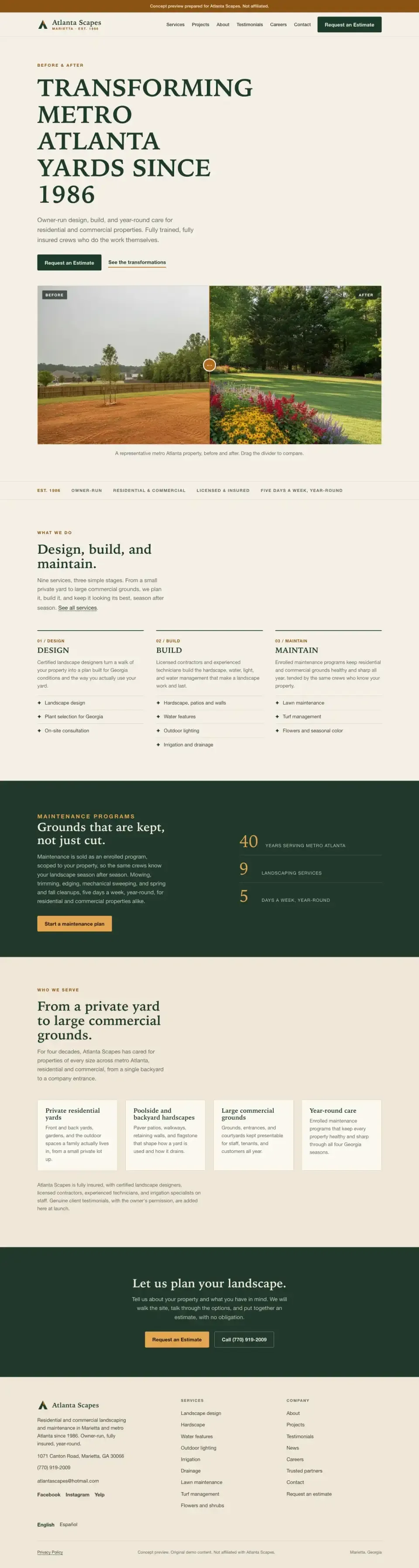 The Ledger direction homepage, shown in a browser window